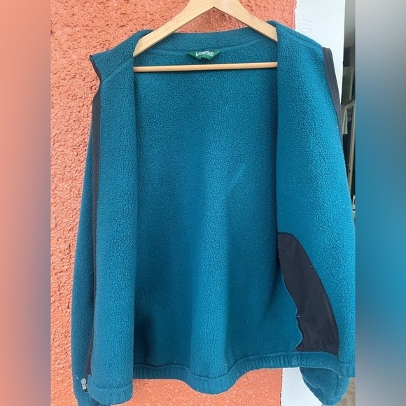 Vintage L.L Bean Fleece Zip Up Jacket- Teal Size XL - Picture 2 of 4